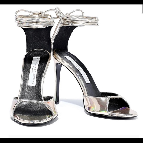 Stella McCartney Iridescent Faux Leather Sandals - Picture 1 of 8